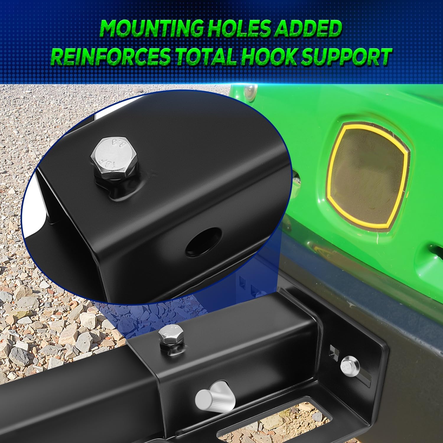 Kingway installed on a zero-turn mower demonstrating secure tow capability