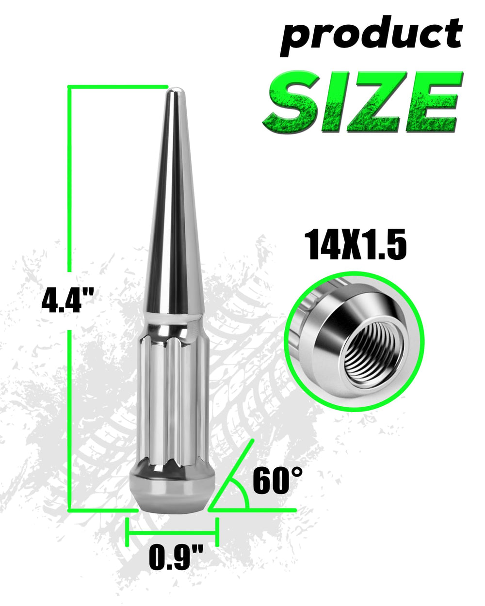 Kingway supplied spline socket key beside lug nuts for correct installation and secure fit