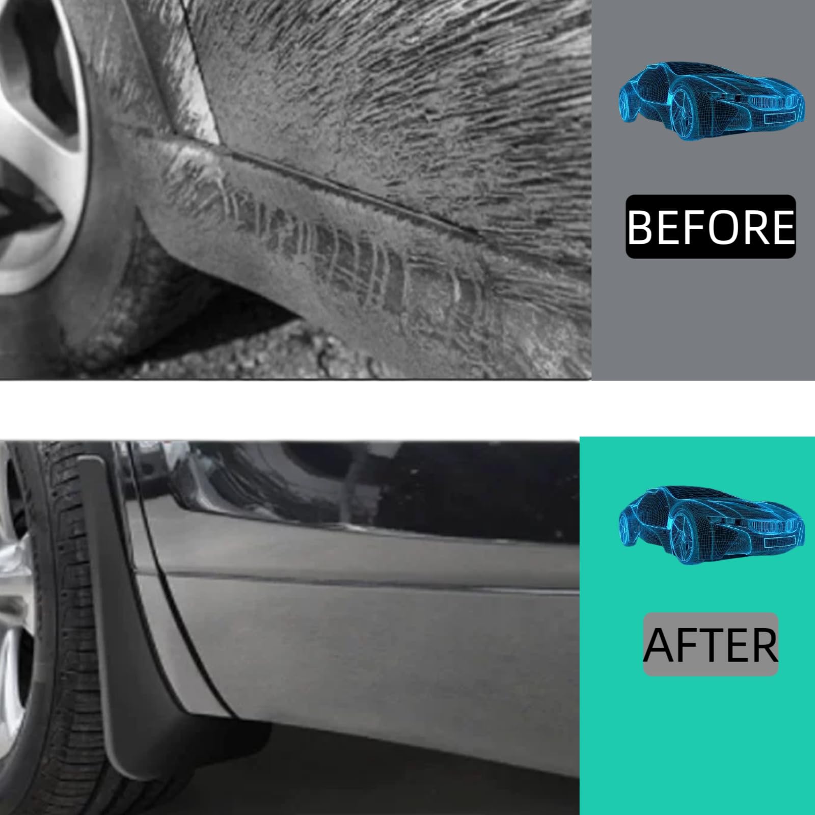 Kiopsom mud flap next to hand showing scale and easy handling advantage
