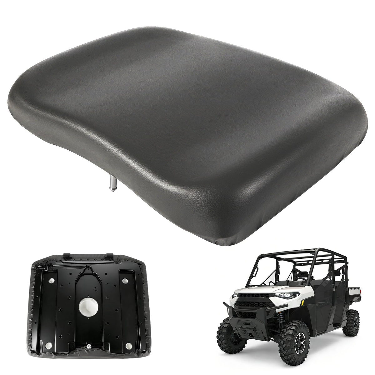 Kistrba charcoal seat bottom front view showing clean OEM-style fit and restored cockpit