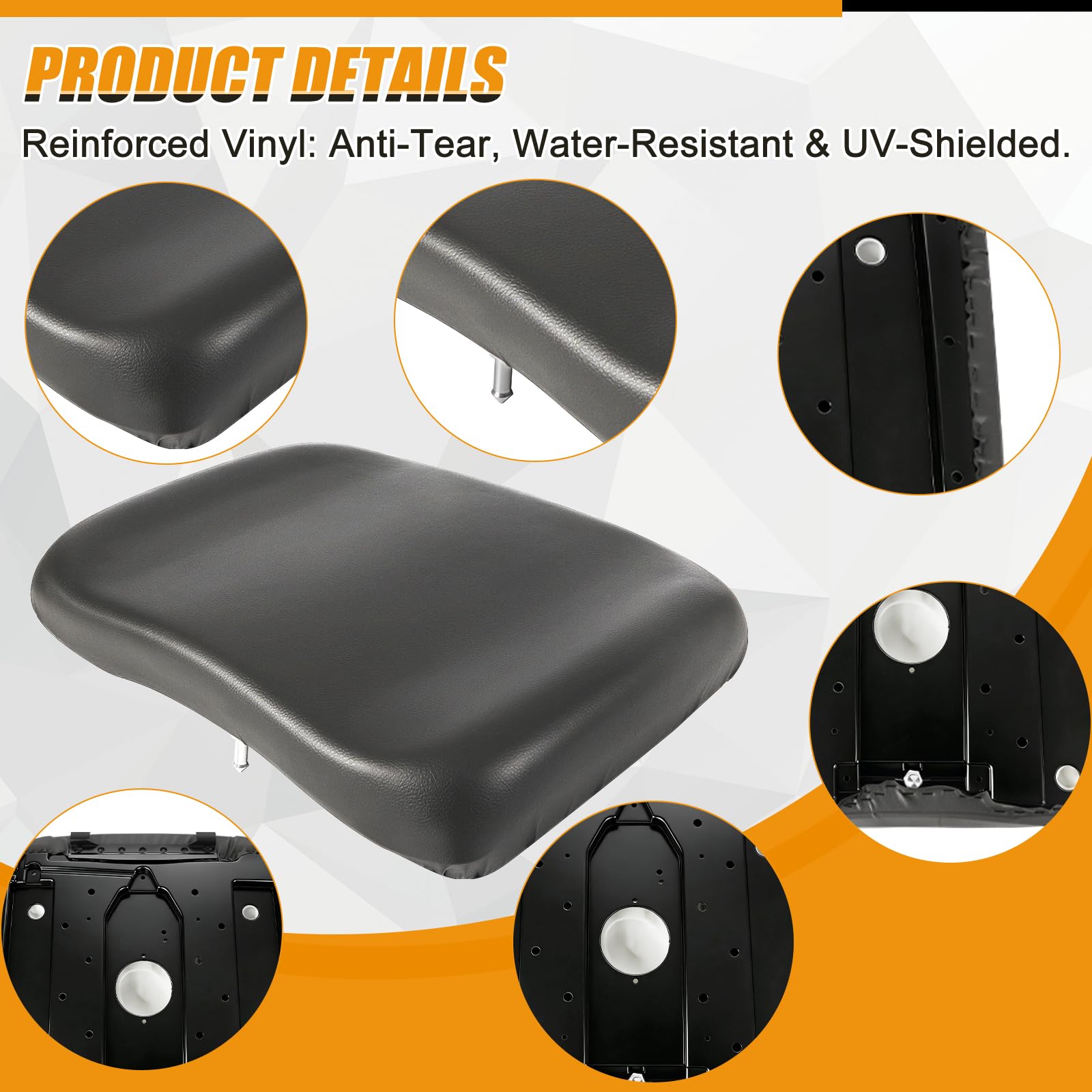 Kistrba seat bottom installed in Polaris Ranger demonstrating perfect bolt-on alignment