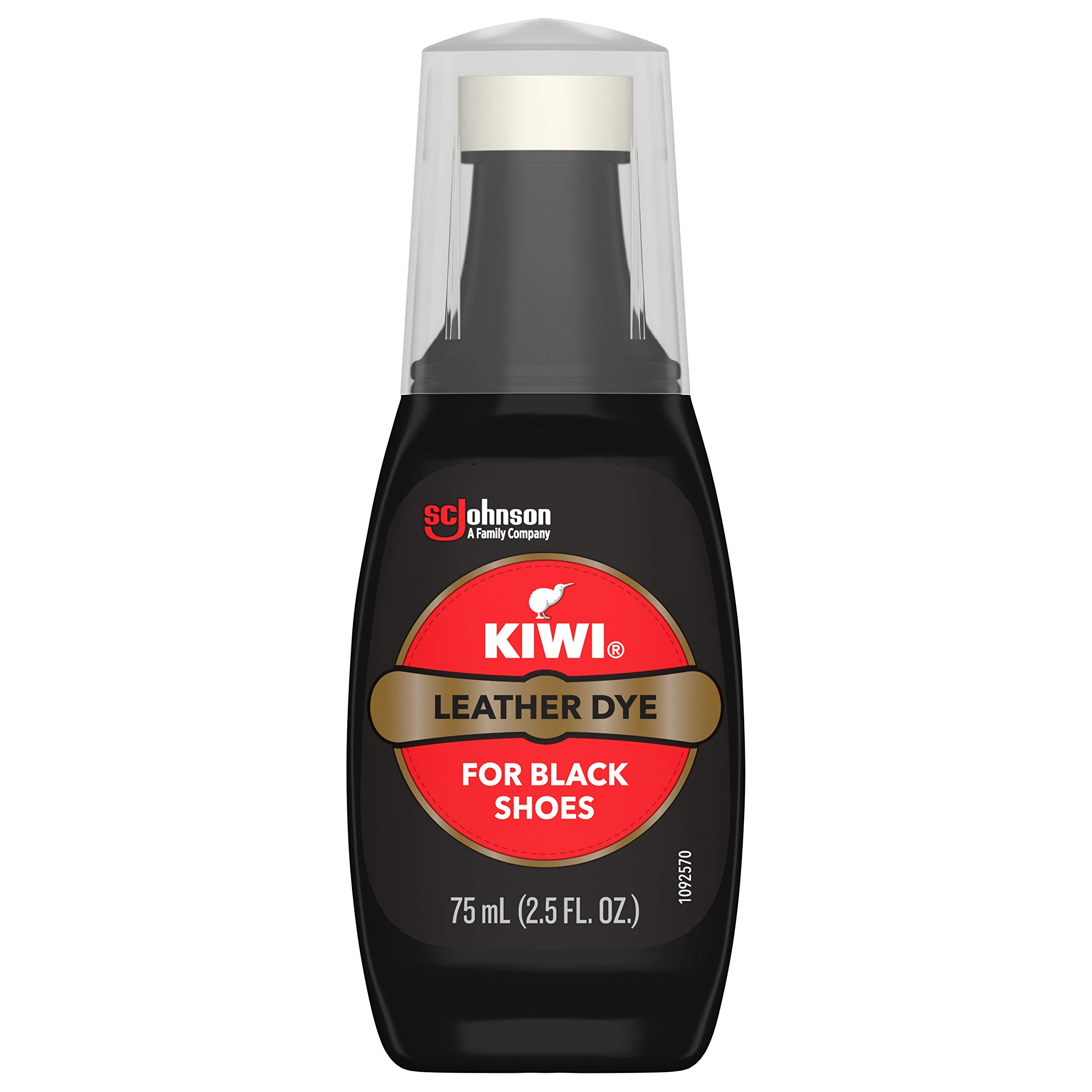 SC Johnson KIWI leather dye bottle front view showing label and applicator for quick touch-ups