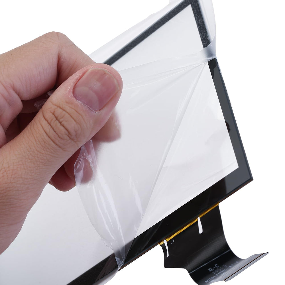kixfwpy back of digitizer with label and mounting points showing part references for fit