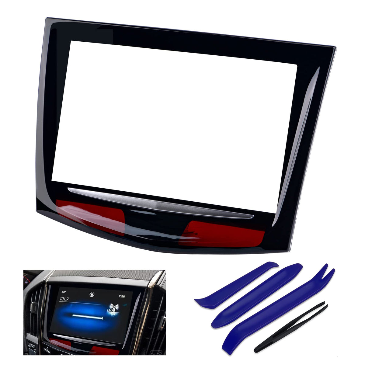 kixfwpy front assembly CUE screen showing clear display and easy fit