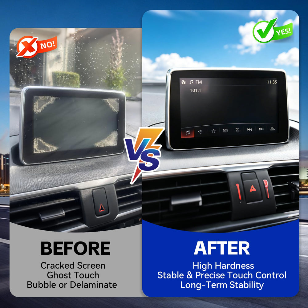 kixfwpy installed in Mazda 3 dashboard restoring factory appearance