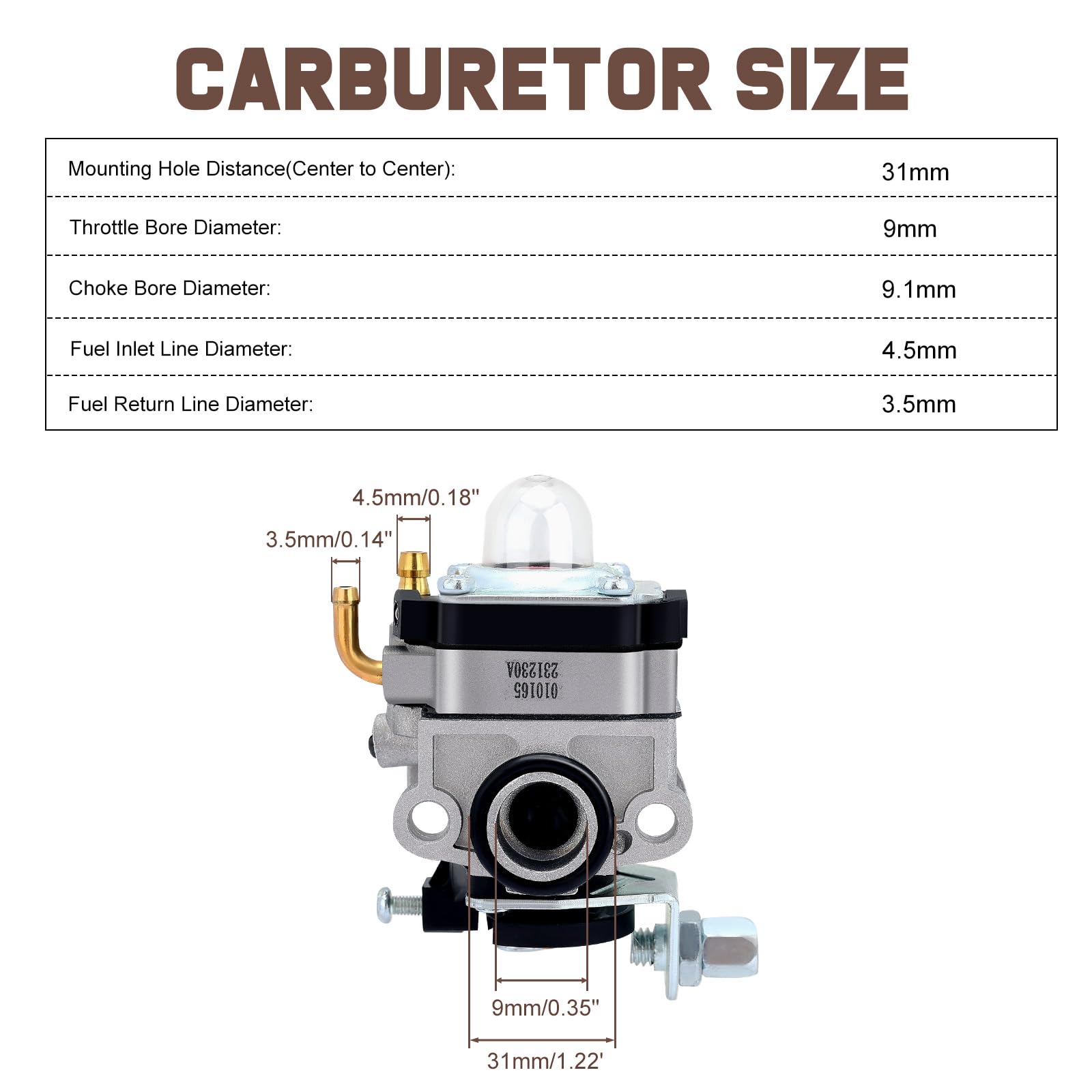 Kizut carburetor mounted on tiller engine demonstrating correct installation benefit