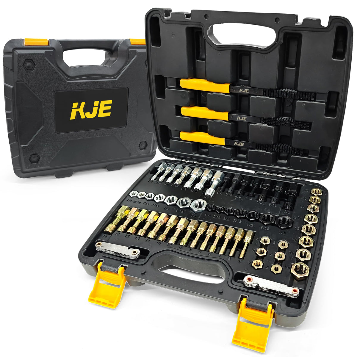 KJE kit open front view shows organized tools and quick selection benefit