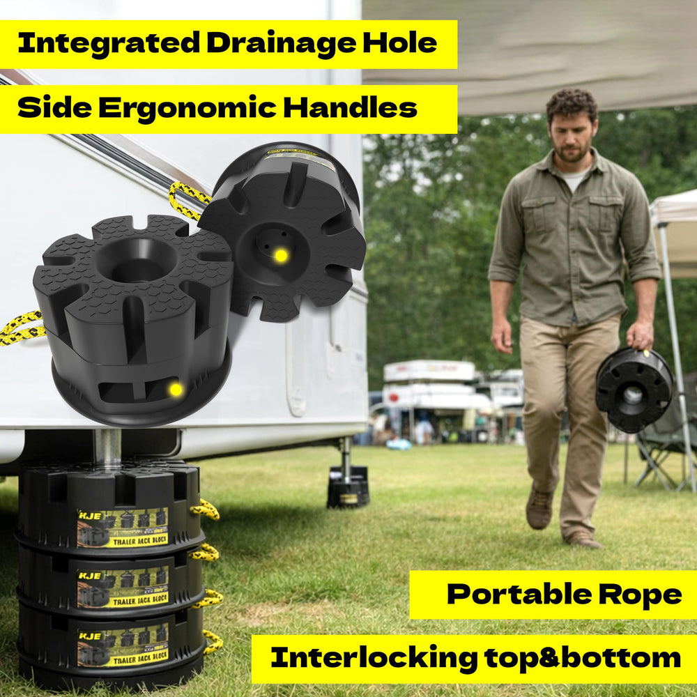 KJE side profile showing 11.5x11.5x6 dimensions for stable footprint and load distribution