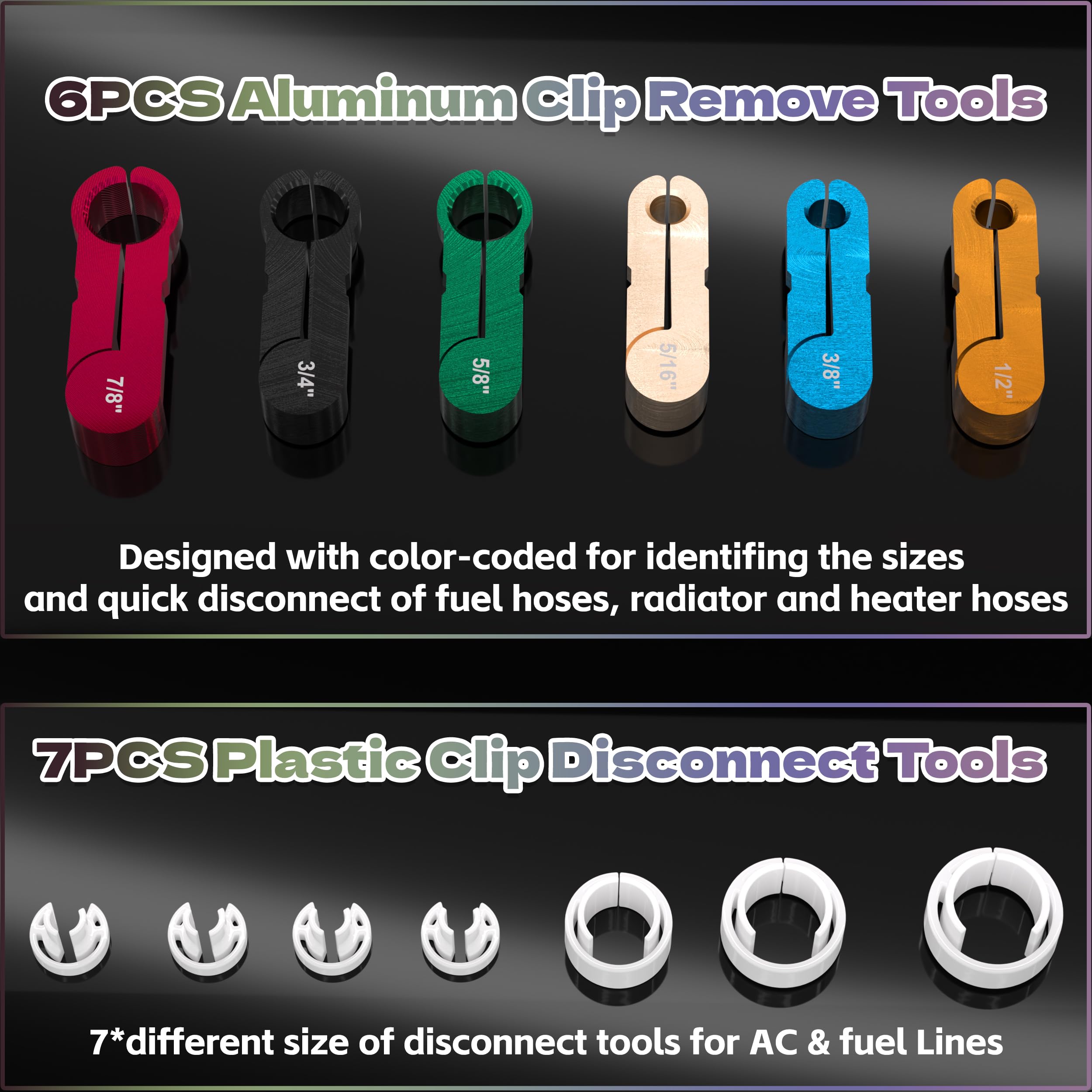 KJE tools with size markings visible for fast selection and accuracy