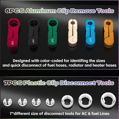 KJE tools with size markings visible for fast selection and accuracy