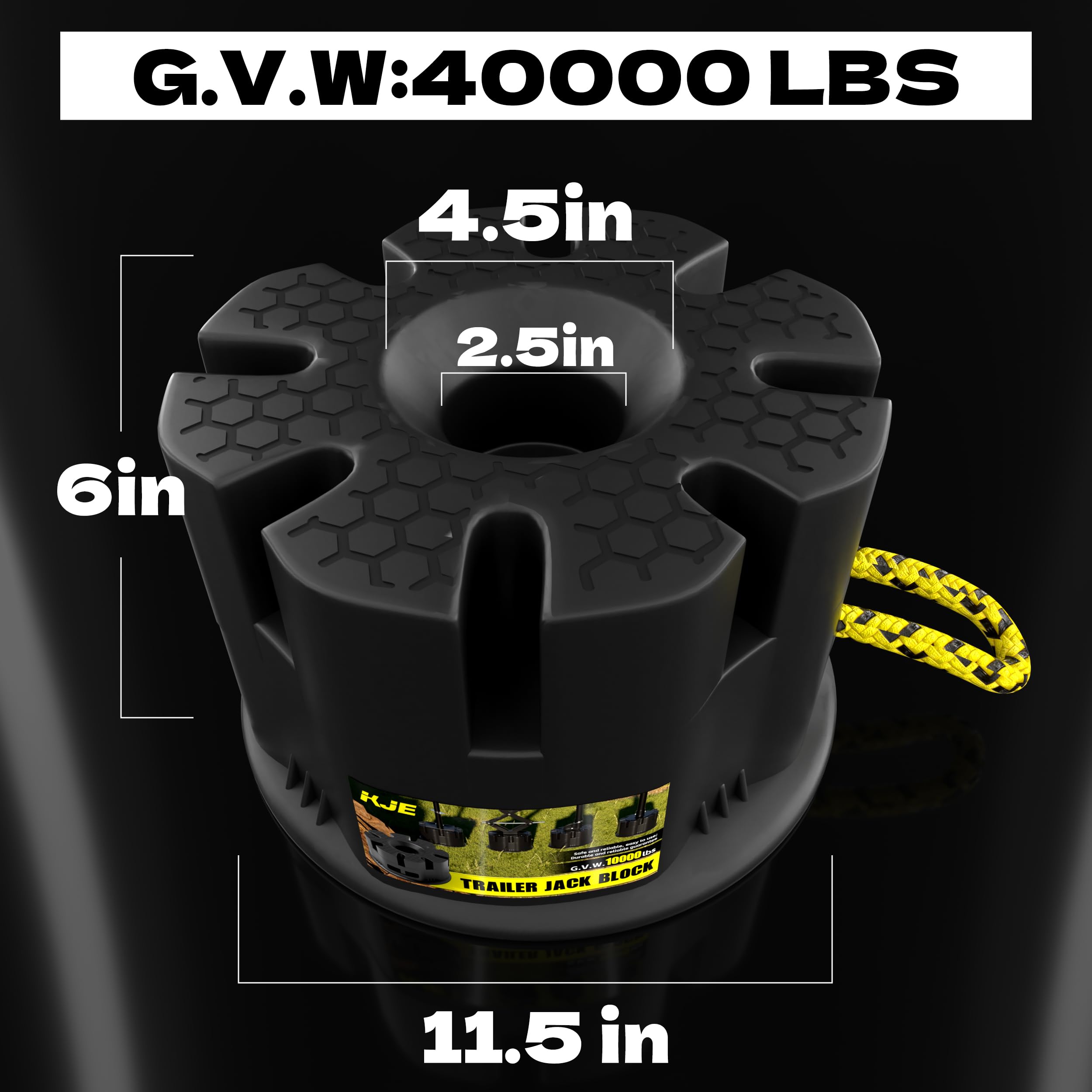 KJE close-up of grooved non-slip surface providing secure jack grip and anti-slip benefit