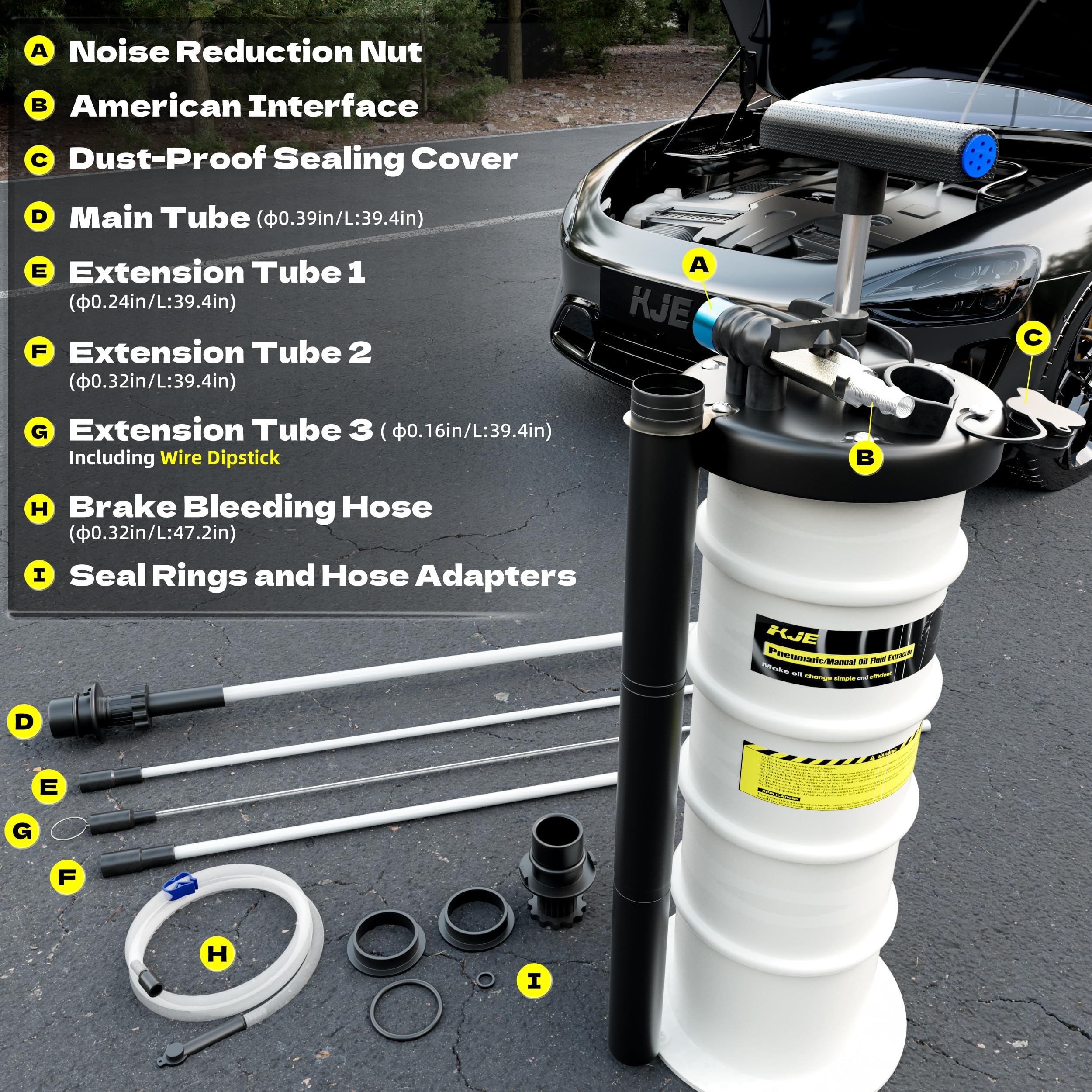 KJE assembled tubes stored on unit side, keeps hoses tidy and prevents oil drips