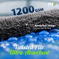 KKV dual-sided folded towel showing soft edges and scratch-free advantage