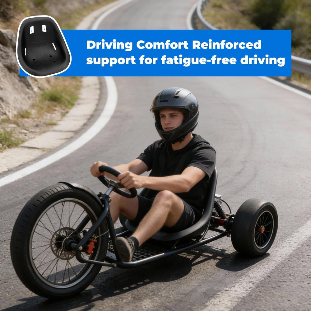 KLLJRFW installed in go-kart showing improved rider posture