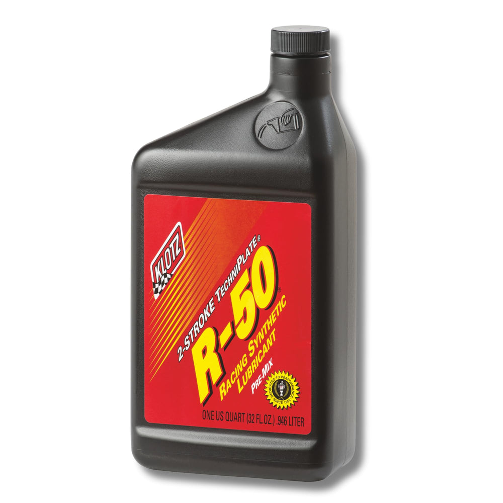 Klotz R-50 front label on 1 quart bottle showing product identity and benefits