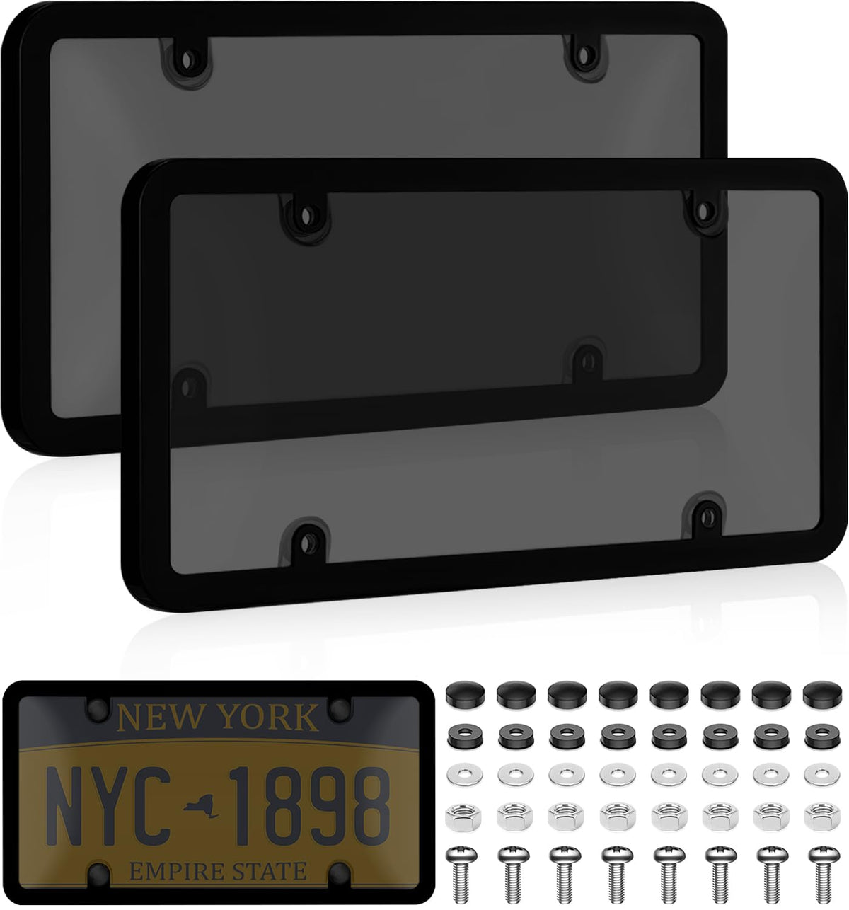 KLSKKJ front view showing clear protector and ABS frame protecting plate