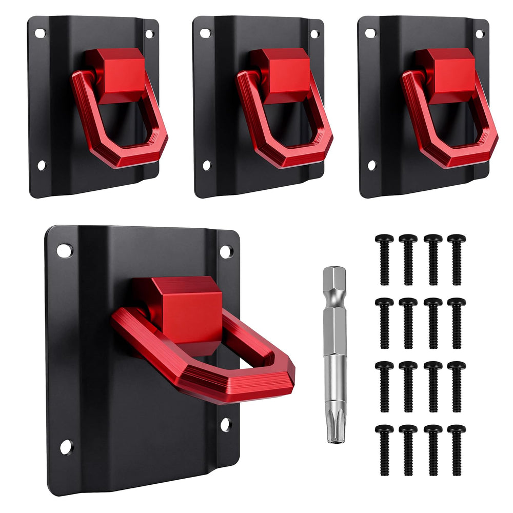 Klutchtech front view of red tie down anchors showing OEM fit and visibility
