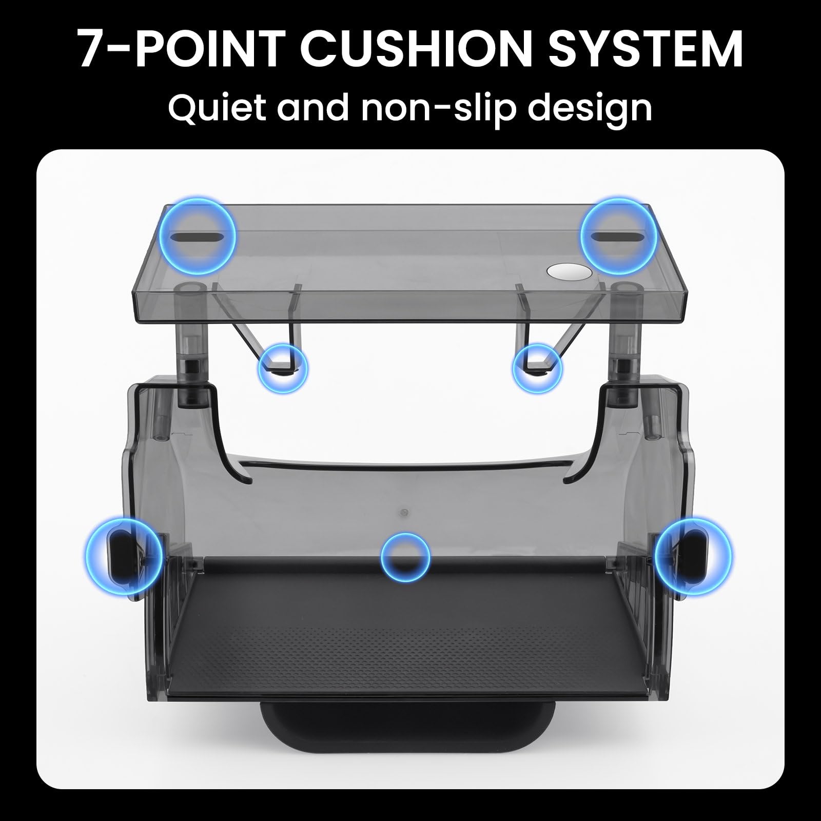 Klutchtech open compartment with sunglasses and cables highlighting organized storage