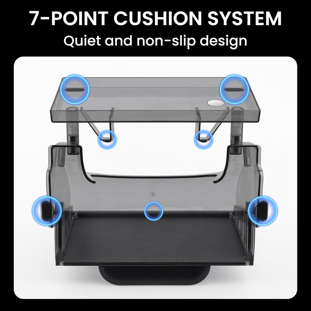 Klutchtech open compartment with sunglasses and cables highlighting organized storage