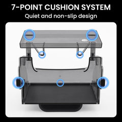Klutchtech open compartment with sunglasses and cables highlighting organized storage