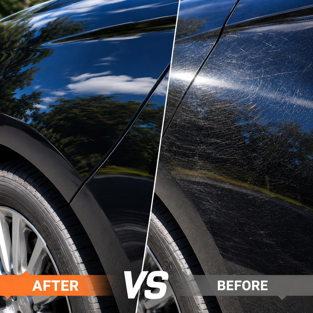Klynelix being applied by hand on car paint for small, localized repairs