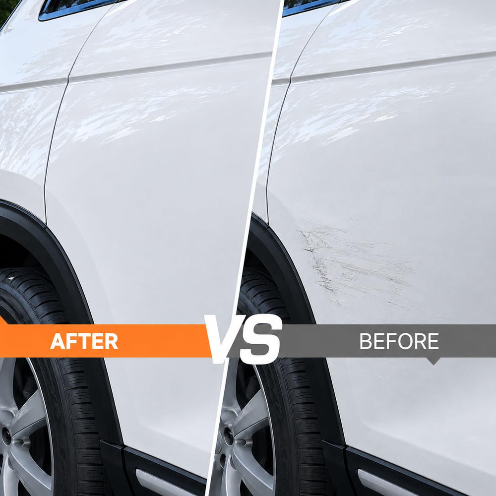 Klynelix used with a DA polisher for faster, consistent scratch removal