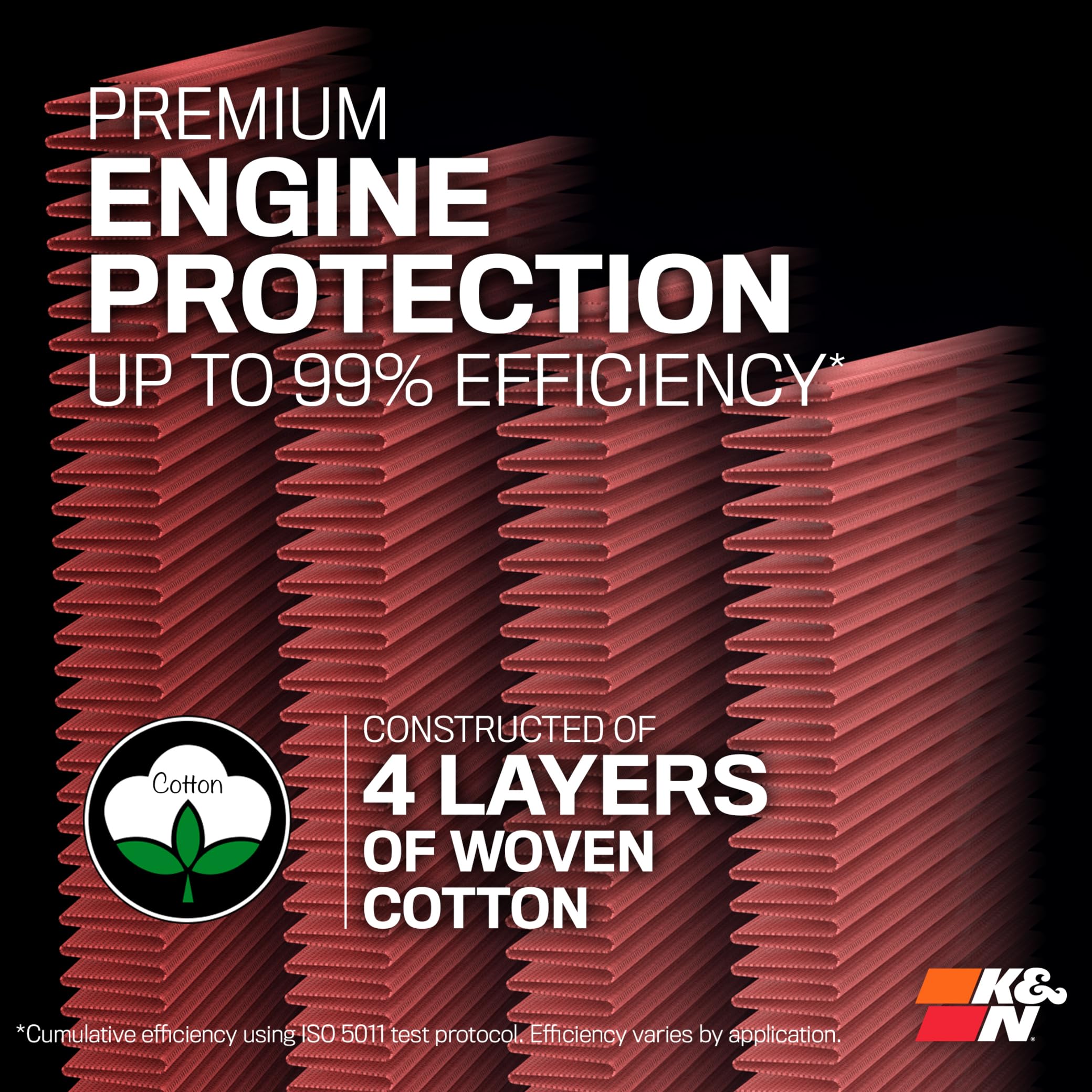 K&N filter installed in Chrysler 300 engine bay delivering easier breathing and responsiveness
