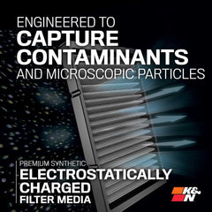 K&N filter fiber close-up displaying durable media and improved airflow