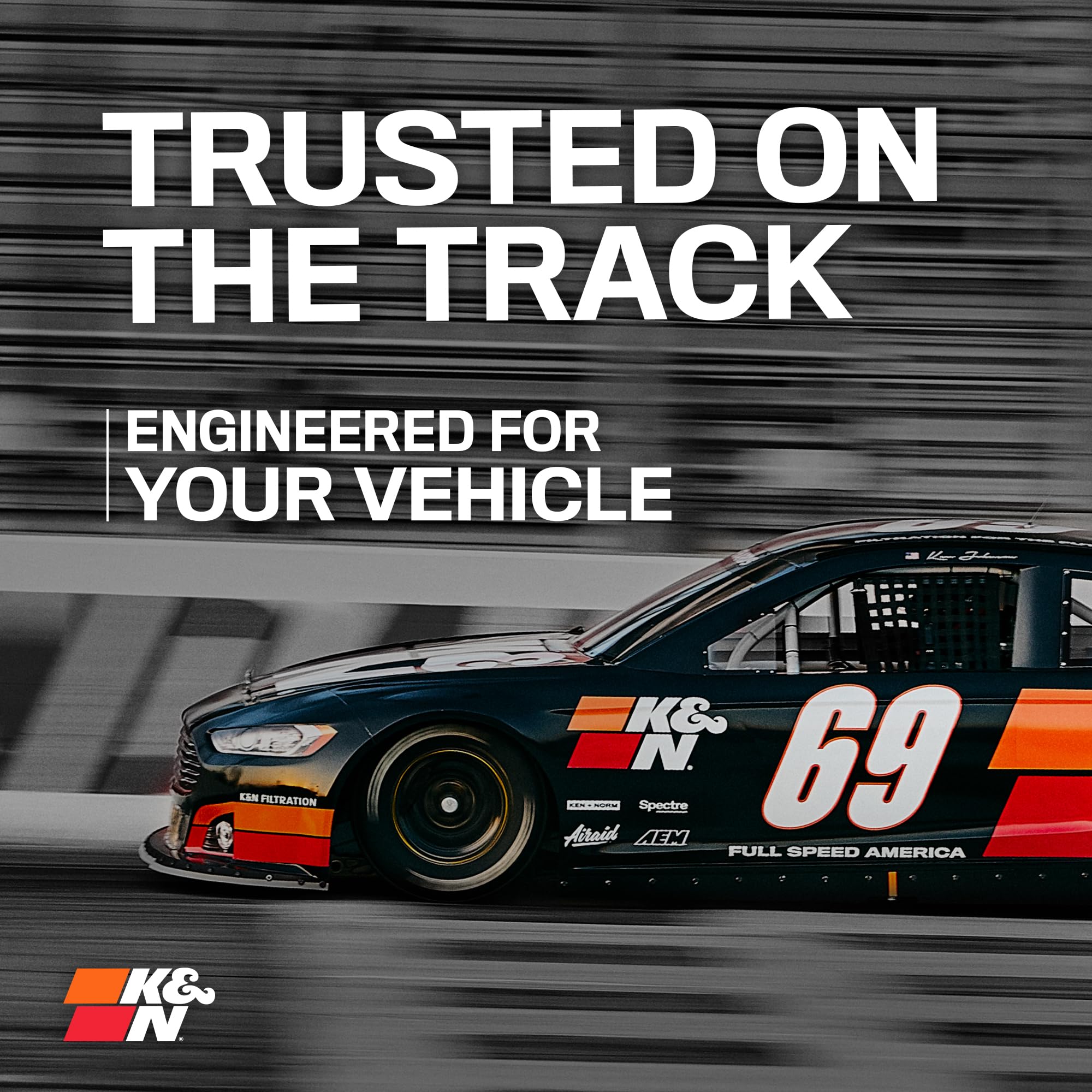 K&N side profile showing the sealing lip and leak-resistant fit