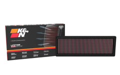 K&N front view of 33-5146 showing packaging and product benefits