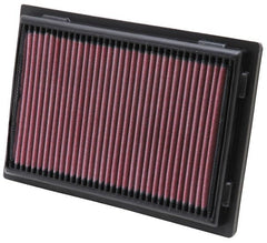 K&N filter installed in engine bay demonstrating easy drop-in fit