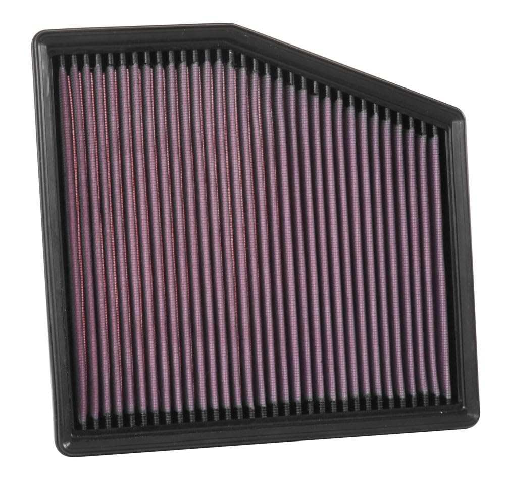 K&N filter installed in a Chrysler factory airbox showing seamless fit