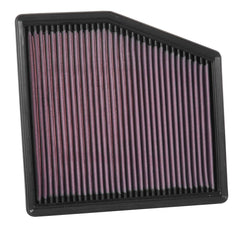 K&N filter installed in a Chrysler factory airbox showing seamless fit