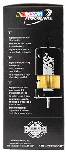 K&N PF-2000 next to ruler showing compact size for confident purchase