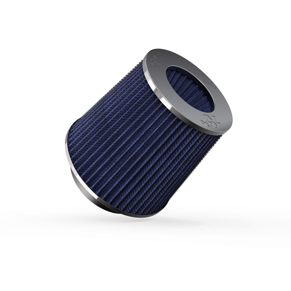 K&N RG-1001BL front profile showing tapered shape and airflow benefit
