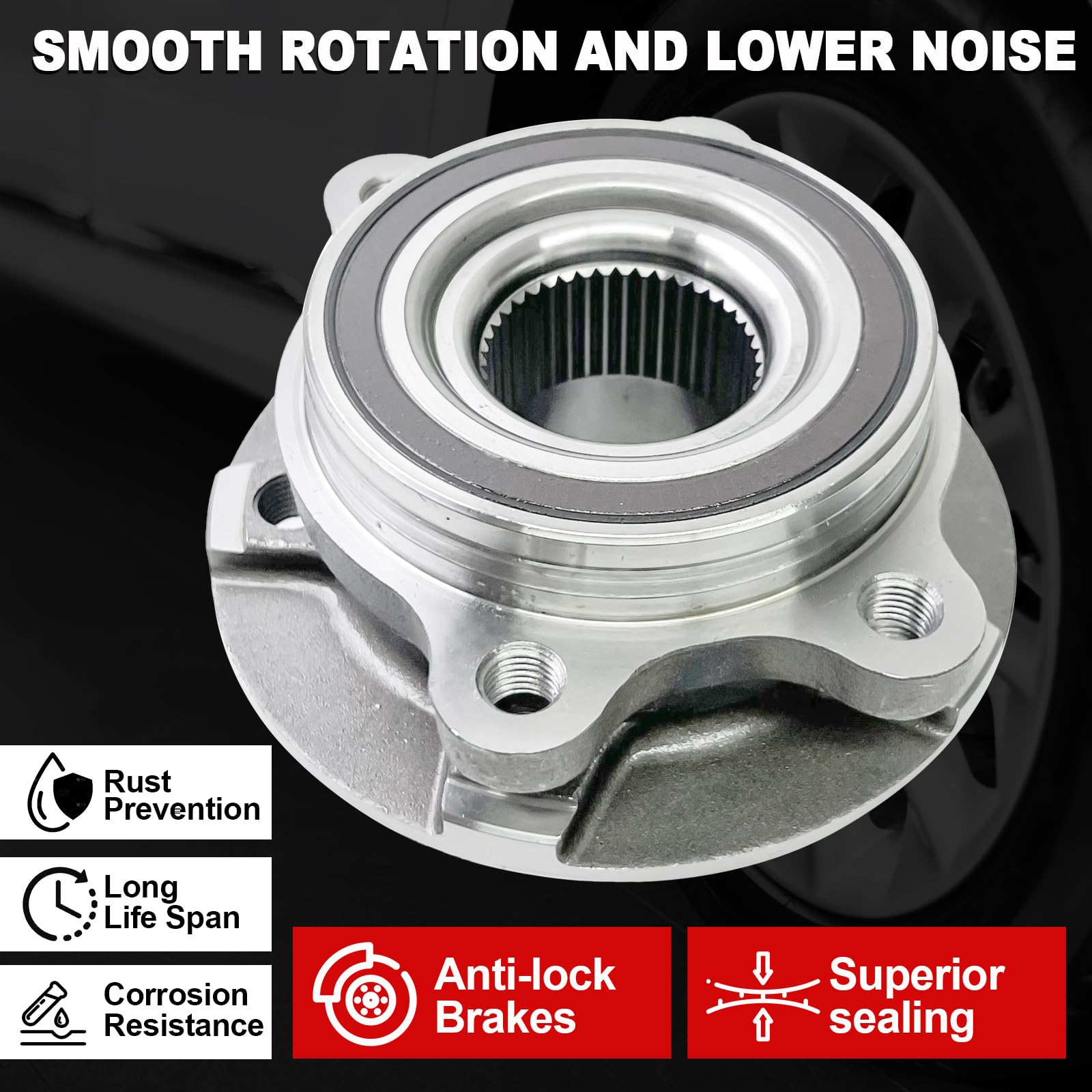 KNOLET hub ABS sensor detail showing reliable wheel-speed signal