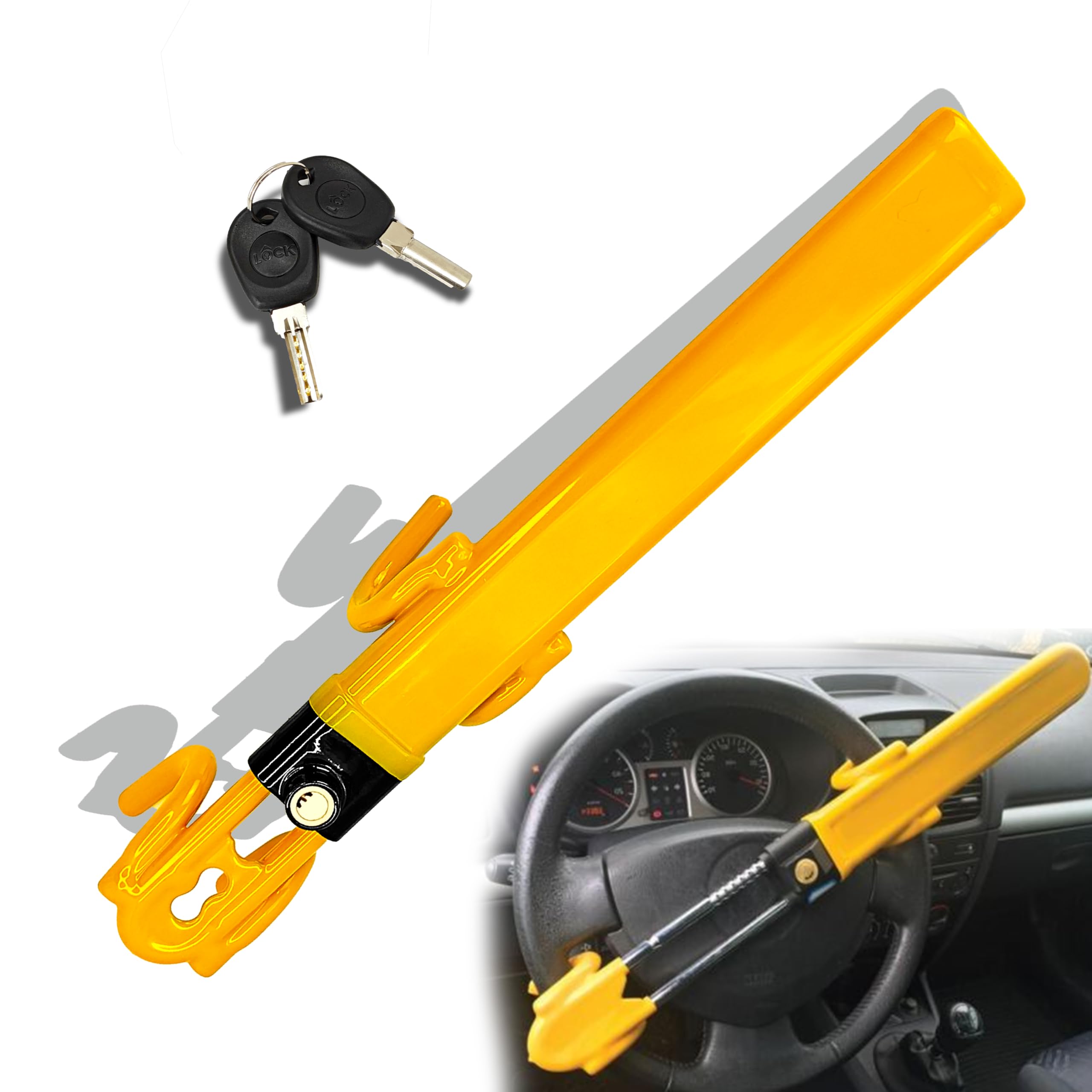 KNFRXO front view showing yellow lock for visible theft deterrence
