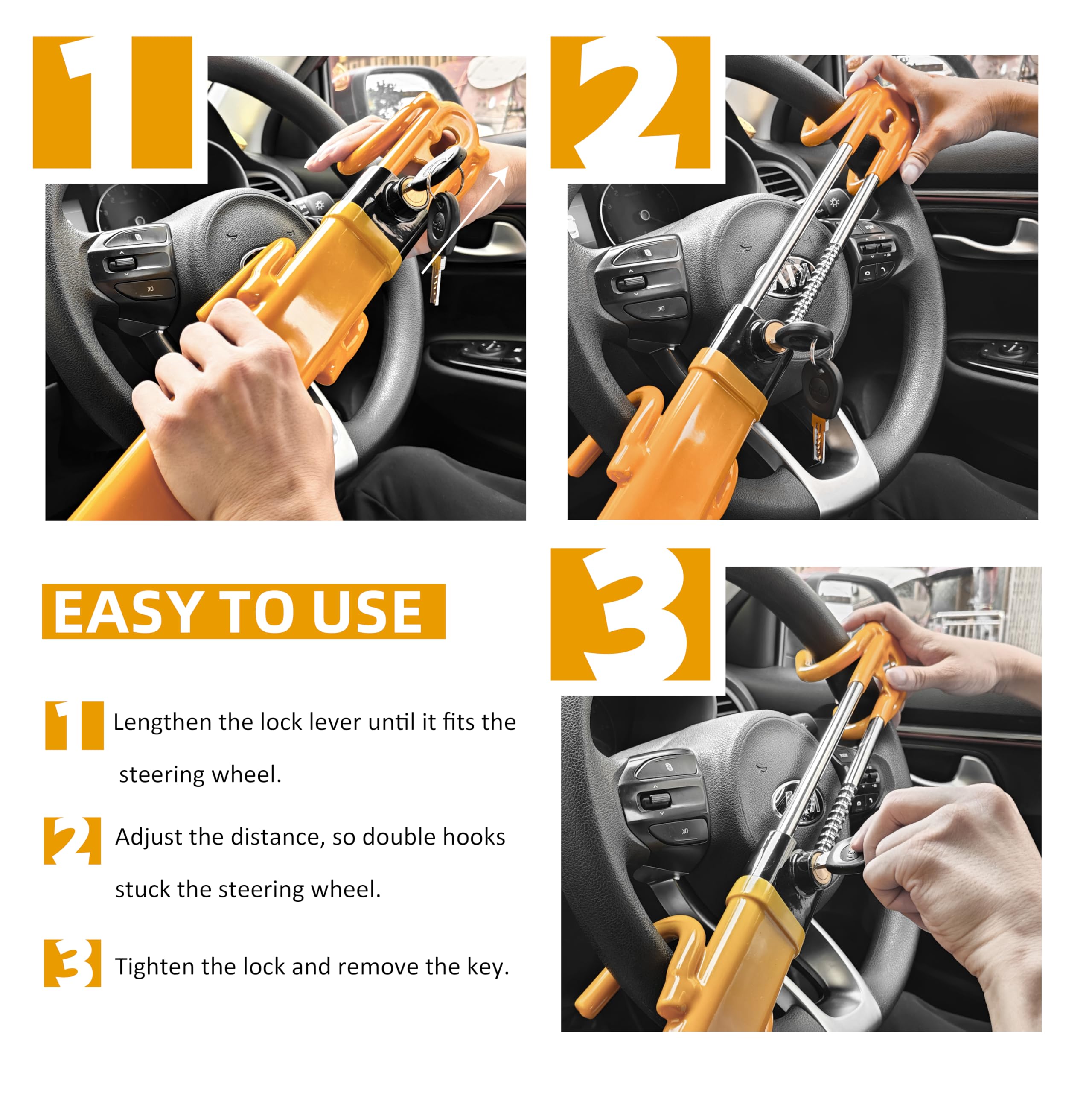 KNFRXO installed on a car steering wheel demonstrating easy use