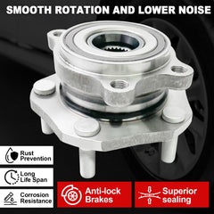 KNOLET side profile showing wheel studs and flange for secure wheel mounting