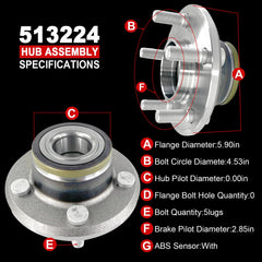 KNOLET hub showing wheel studs and flange detail for secure wheel mounting