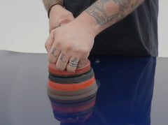 Detailer using KOCHCHEMIE to remove deep scratch demonstrating correction