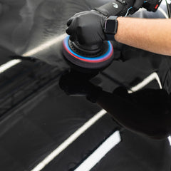 KOCHCHEMIE in-use polishing action on car panel demonstrating strong scratch removal