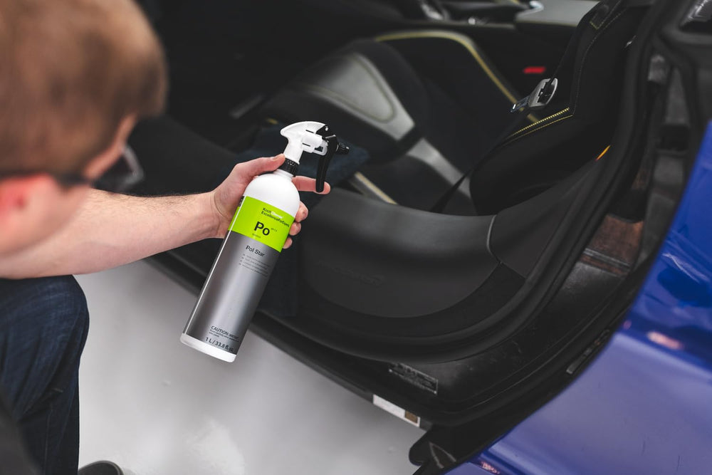 KOCHCHEMIE cleaning Alcantara dashboard showing safe suede nap restoration