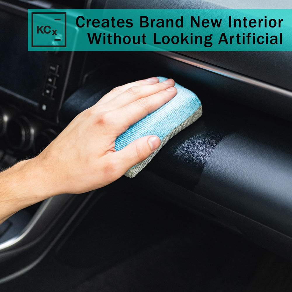 KOCHCHEMIE on coated leather showing like-new OEM satin appearance