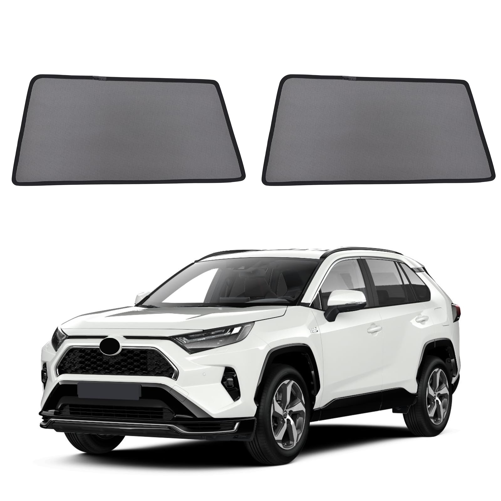 KOCZIL rear side shade front view showing precise fit and sun protection