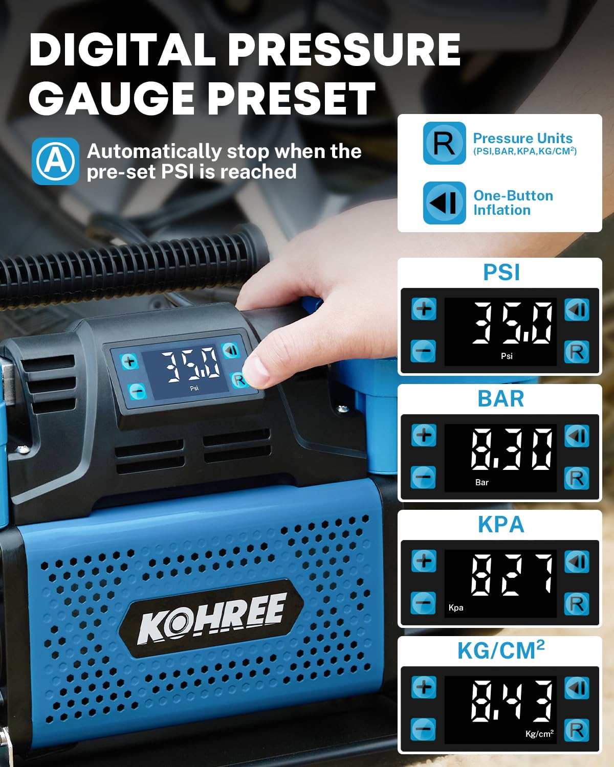 Kohree dual aluminum cylinders detail for improved heat dissipation and long runtime