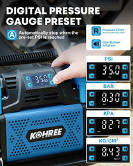 Kohree dual aluminum cylinders detail for improved heat dissipation and long runtime