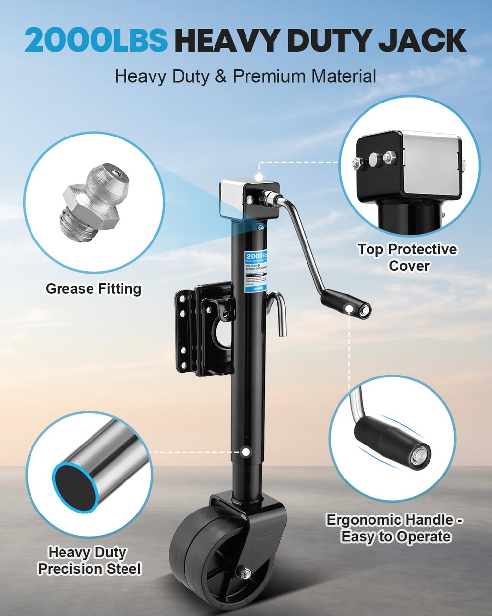 Kohree extended side handle with rubber grip for comfortable cranking