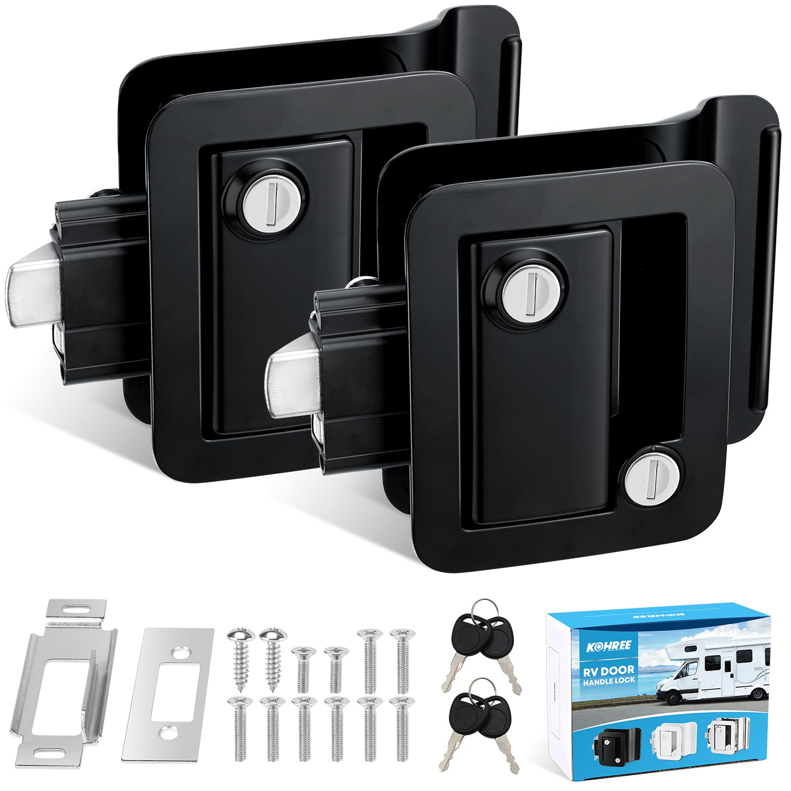 Kohree front faceplate lock showing solid metal finish and durable look