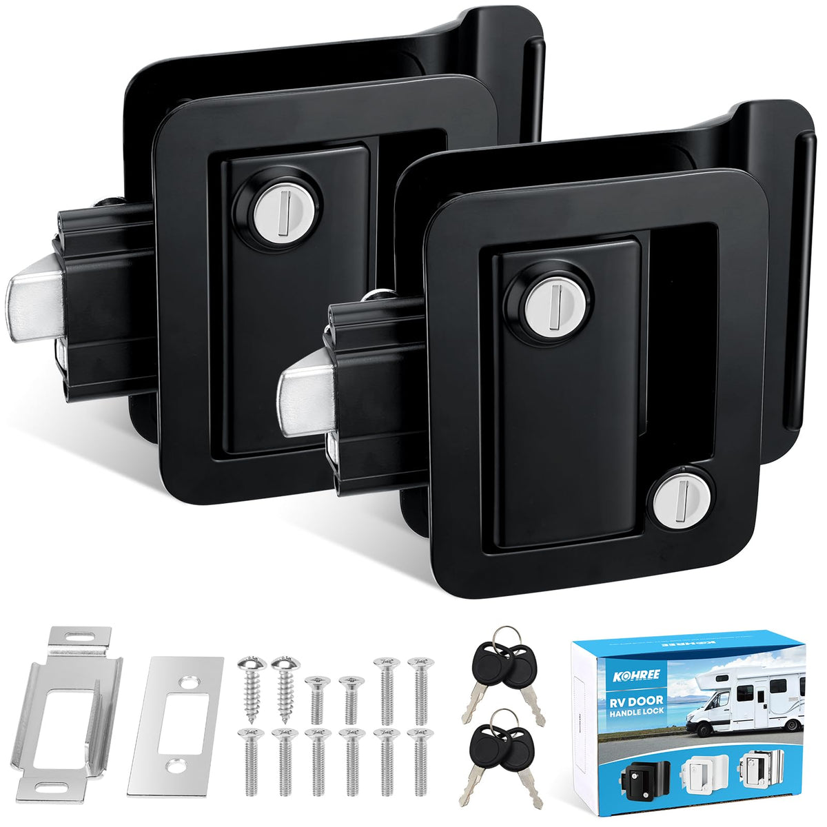 Kohree front faceplate lock showing solid metal finish and durable look